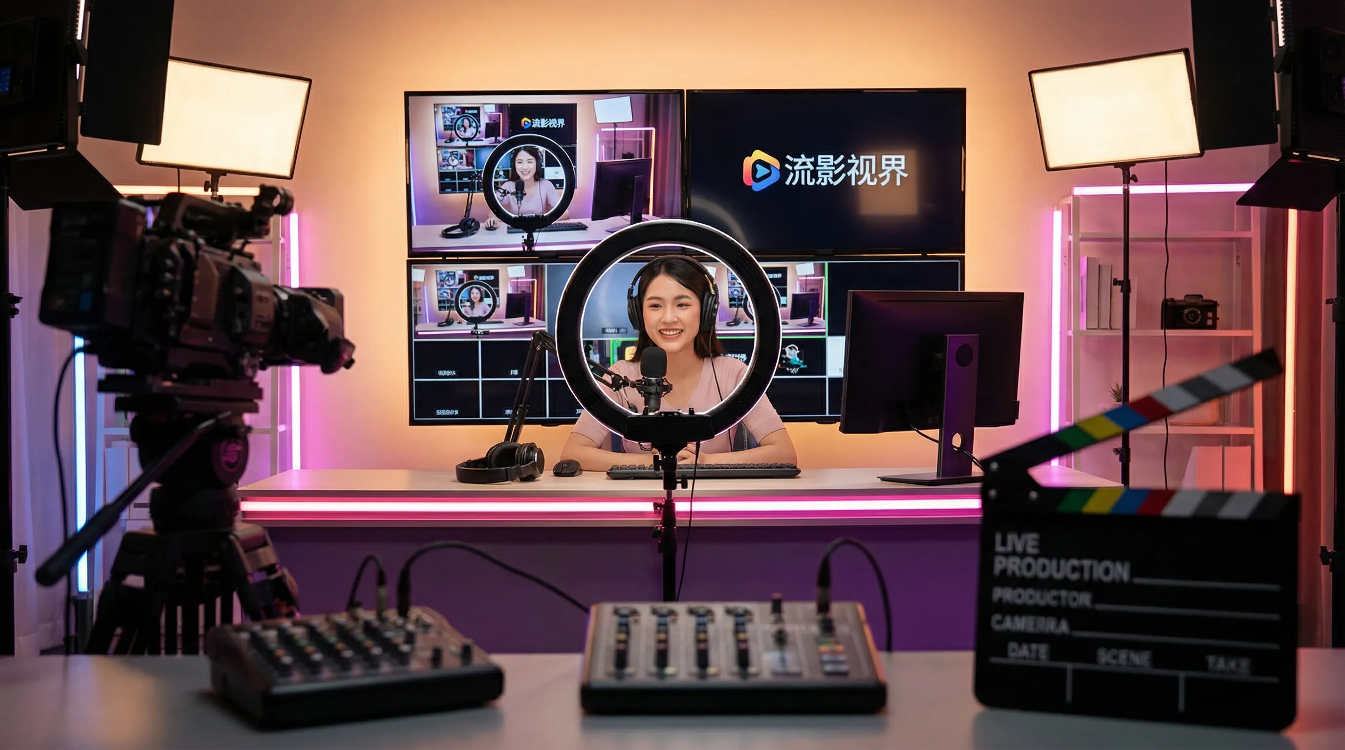 探花影视传媒平台宣传横幅